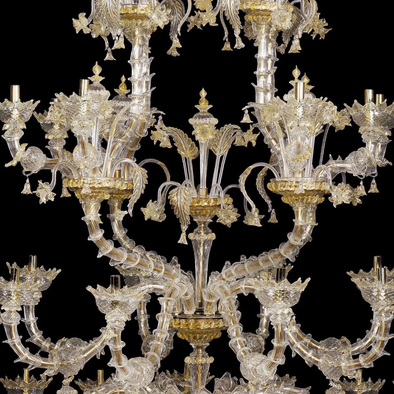 Rezzonico-style Gold and Crystal Chandelier #2