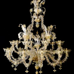 Rezzonico-style Gold and Crystal Chandelier #7