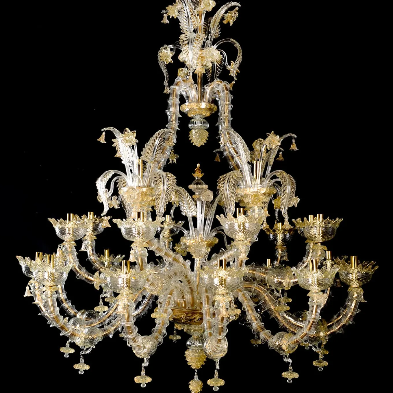 Rezzonico-style Gold and Crystal Chandelier #7