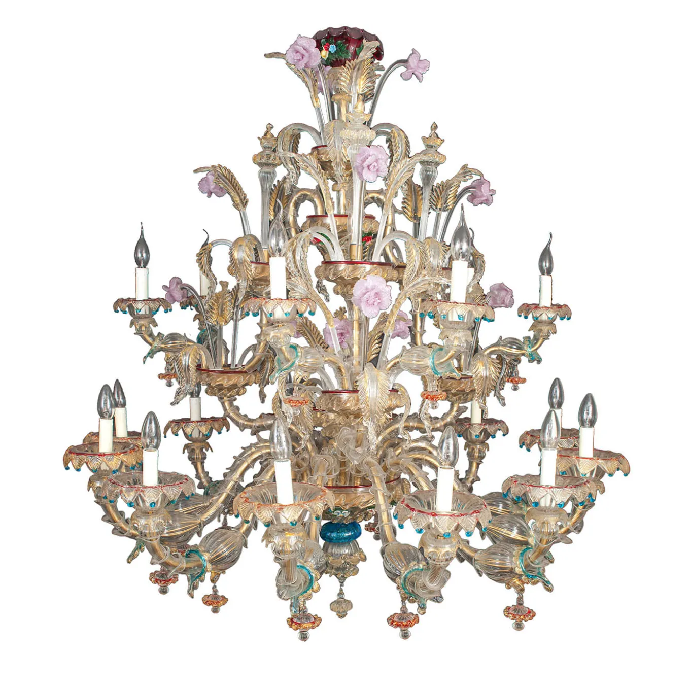 Rezzonico-style Gold and Crystal Chandelier #5