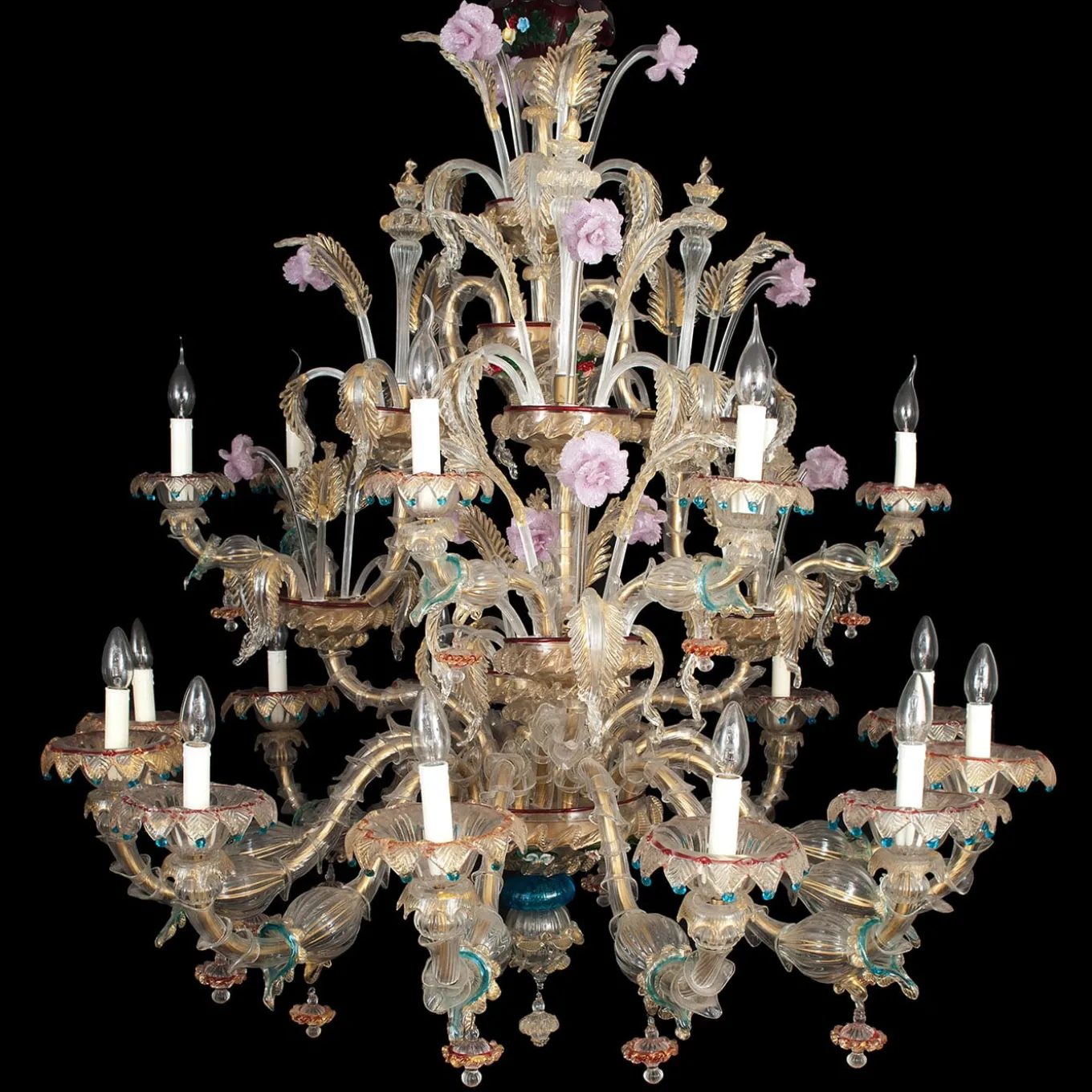 Rezzonico-style Gold and Crystal Chandelier #5
