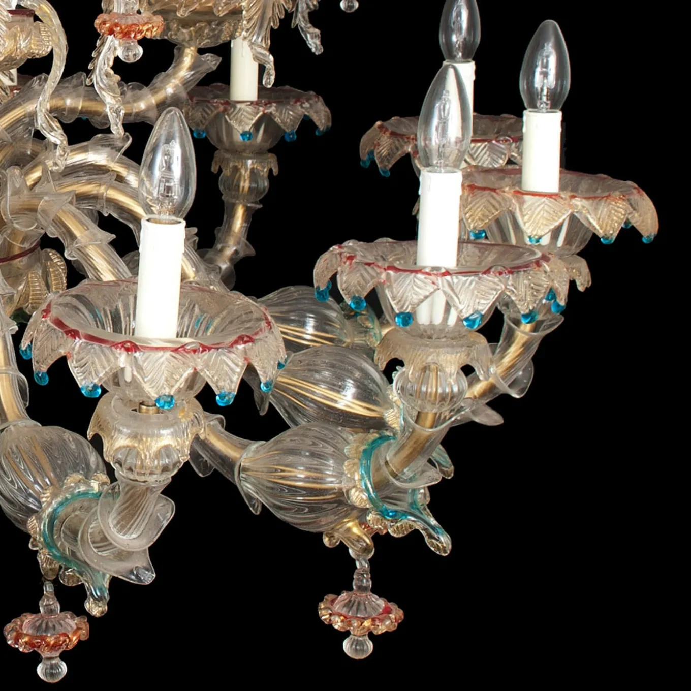 Rezzonico-style Gold and Crystal Chandelier #5