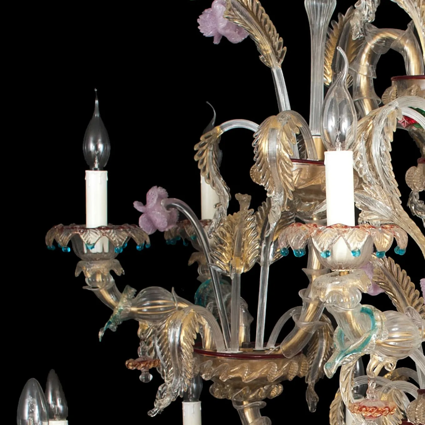 Rezzonico-style Gold and Crystal Chandelier #5