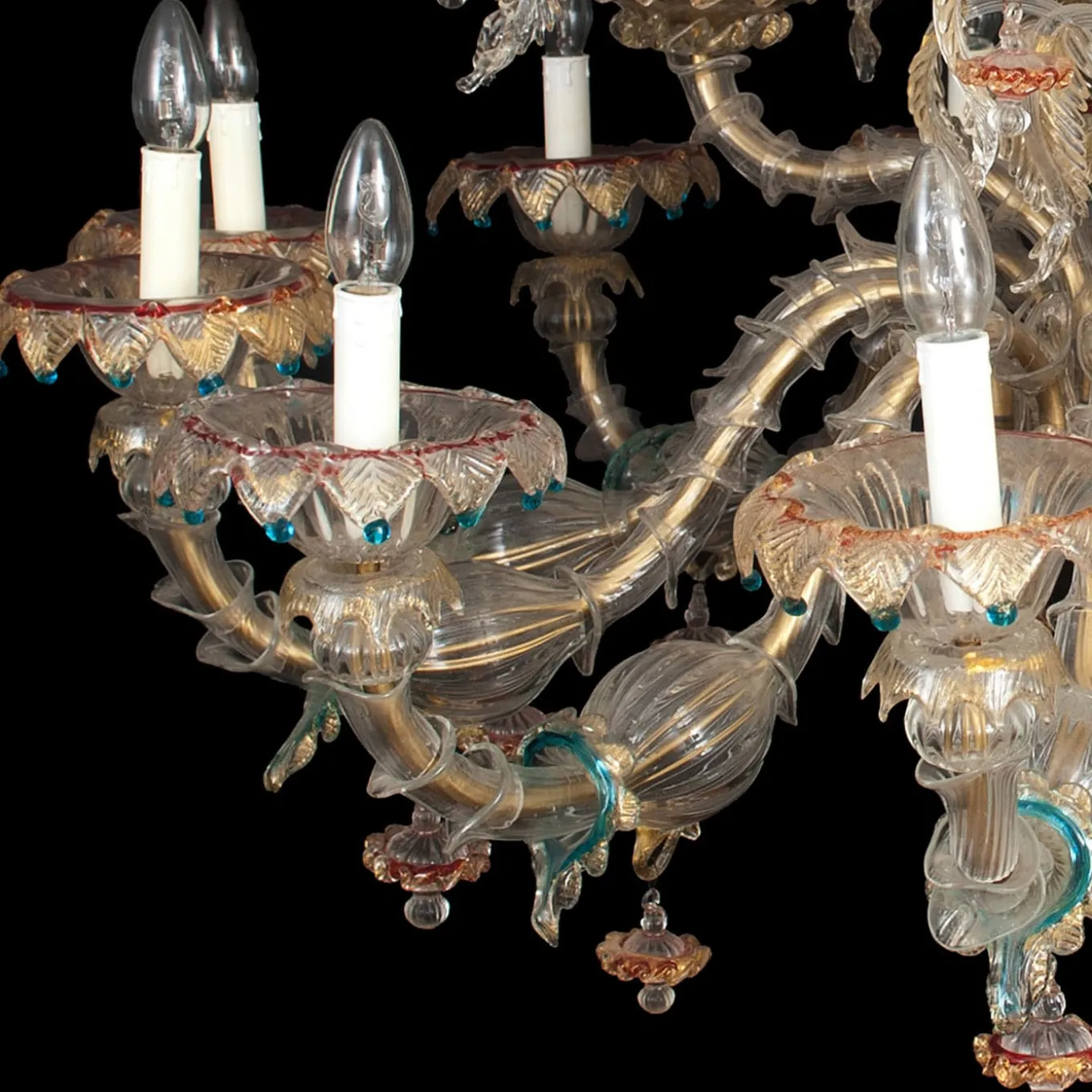 Rezzonico-style Gold and Crystal Chandelier #5