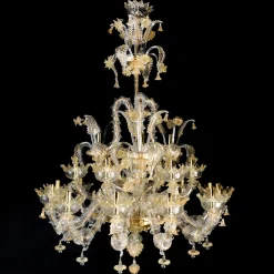 Rezzonico-style Gold and Crystal Chandelier #6