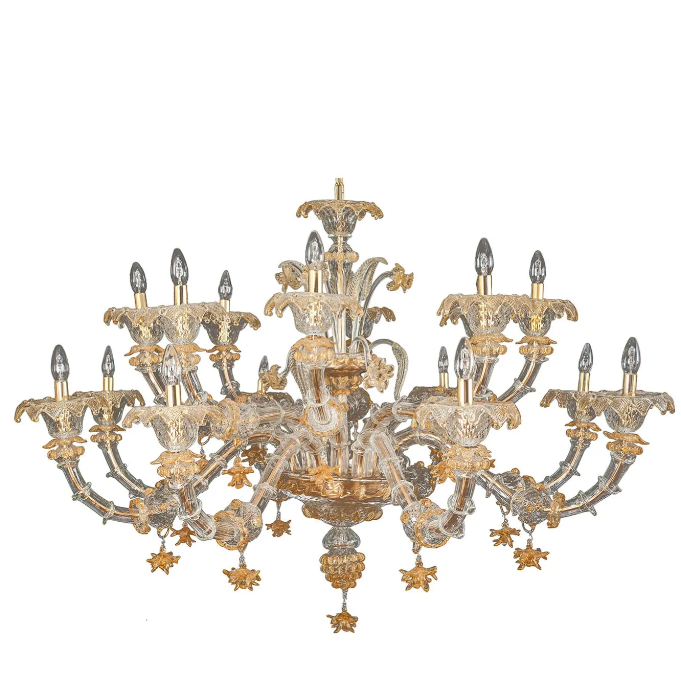 Rezzonico-style Gold and Crystal Chandelier #1