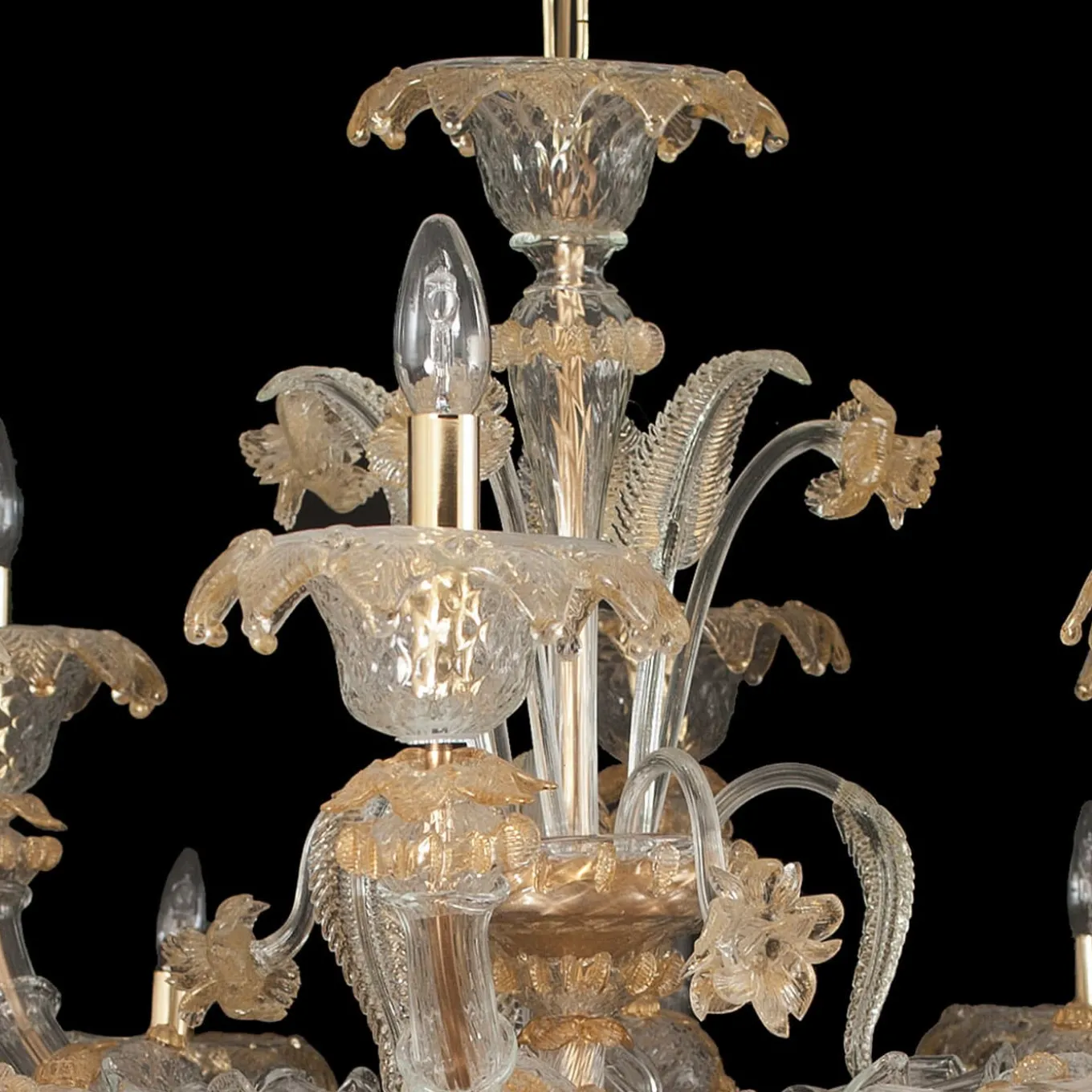 Rezzonico-style Gold and Crystal Chandelier #1