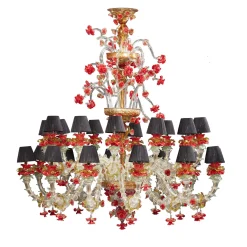 Rezzonico-style Red and Gold Chandelier
