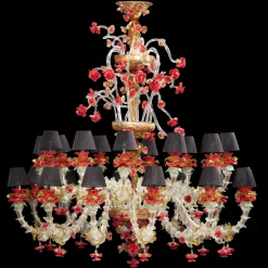 Rezzonico-style Red and Gold Chandelier