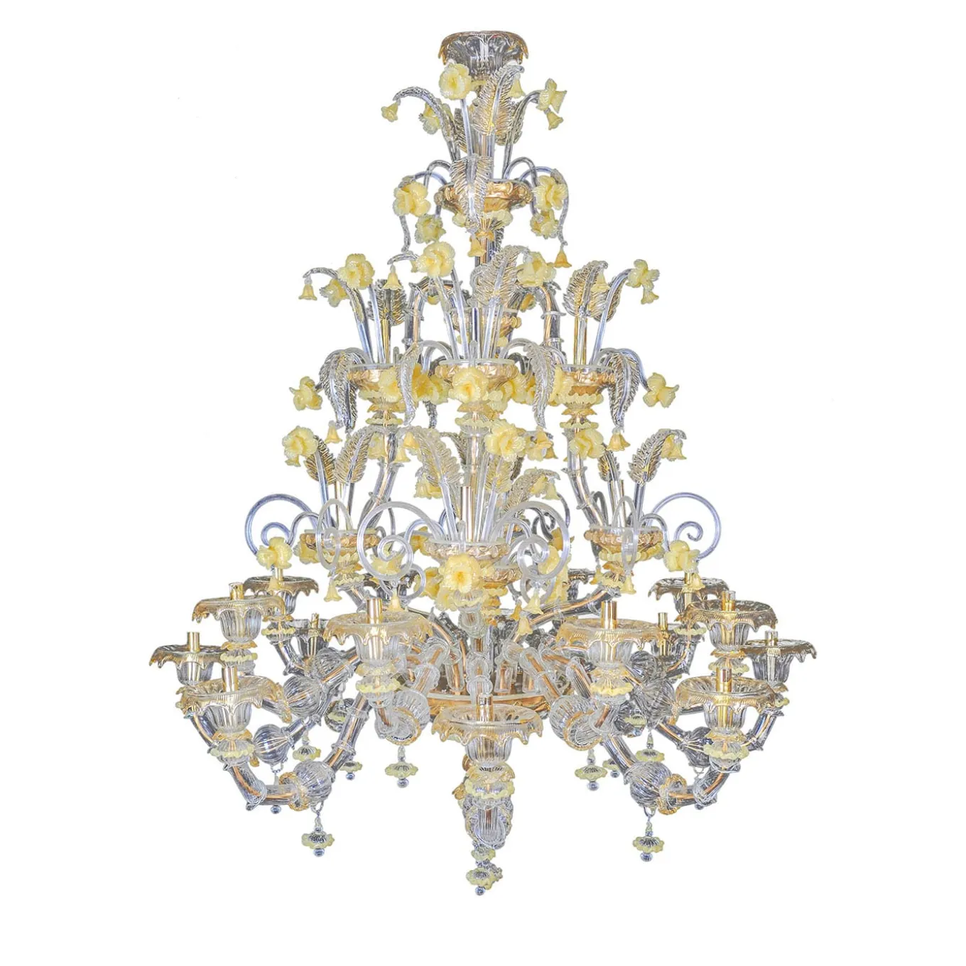 Rezzonico-style Yellow Chandelier