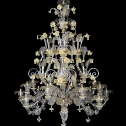 Rezzonico-style Yellow Chandelier
