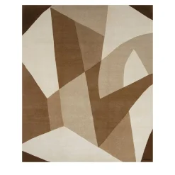 Riflessi Abstract Brown Wool & Silk Rug by Gio Ponti
