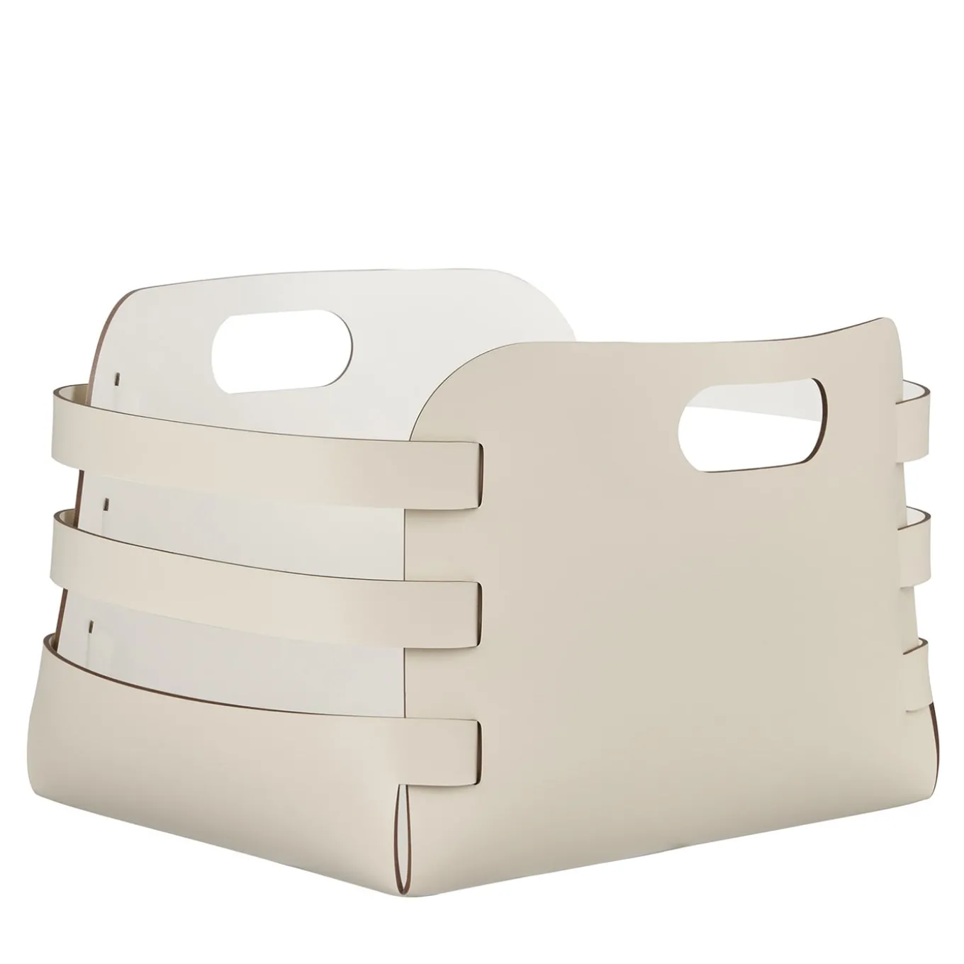 Riga Panna Cotta and White Leather Basket