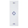 Rinascimento Blue-Embroidered White Linen Table Runner