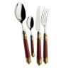 Rinascimento 24-Piece Cutlery Set in Burgundy with Box