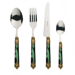 Rinascimento 24-Piece Cutlery Set in Green with Box