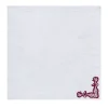 Rinascimento Set of 2 Red-Embroidered White Linen Napkins