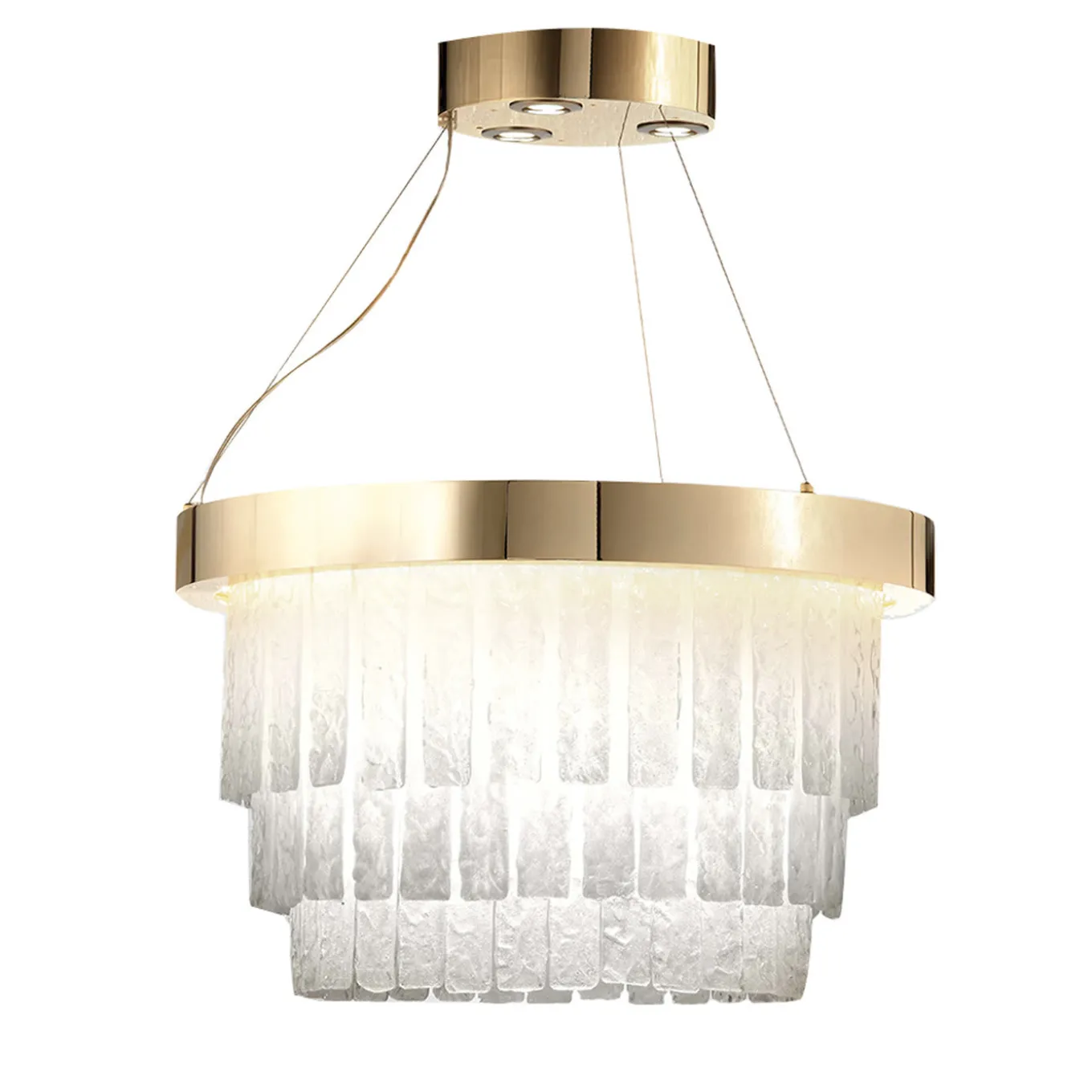 Ring Chandelier with Venetian Glass Rectangular Elements