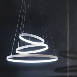 Rings Orizzontale White Pendant Lamp by Valerio Cometti - V12 Design