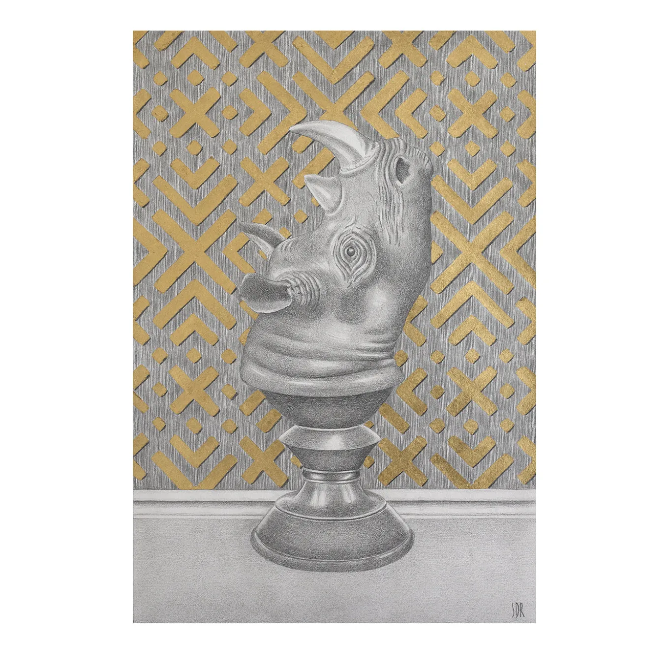 Rinoceronte su piedistallo Drawing