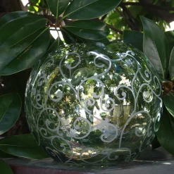 Ritmica Spherical Green Glass Vase