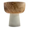 Rito N. 2 A Footed Olive Wood & Lecce Limestone Decorative Bowl