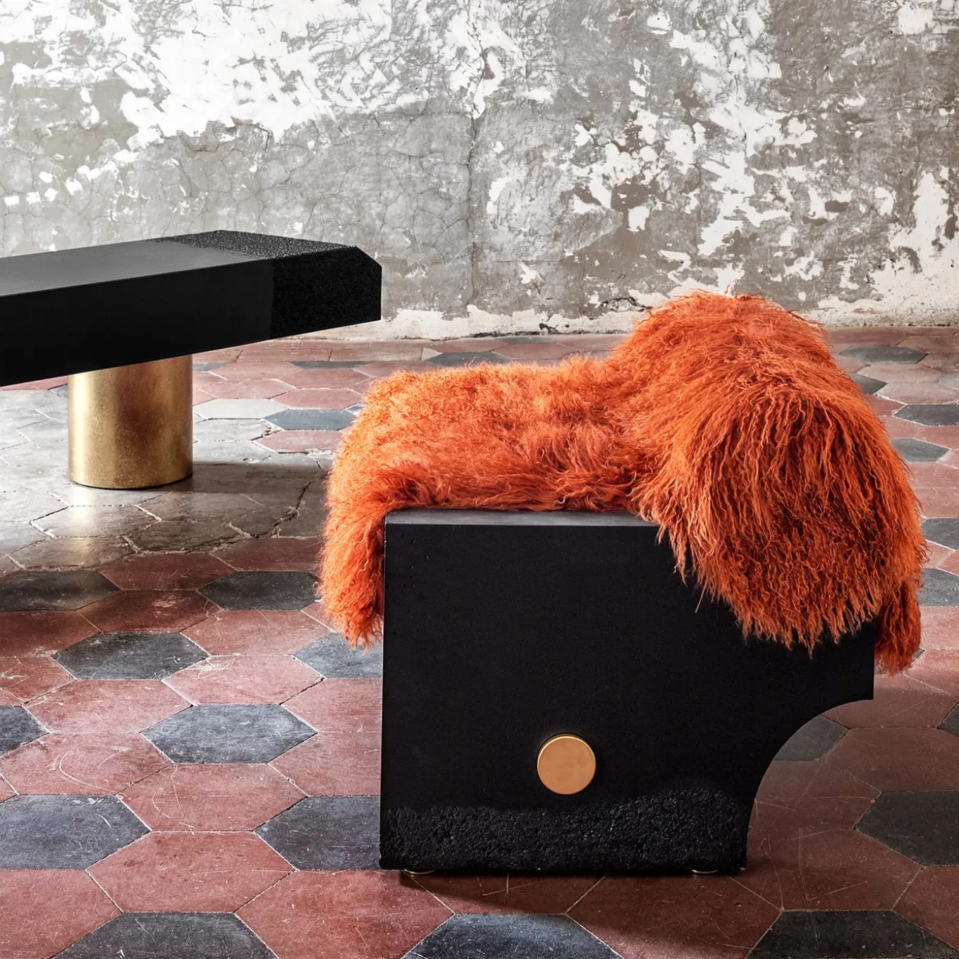 Rive Black Concrete Lounge Chair