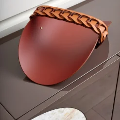 Riviera Cognac and Bordeaux Leather Vide Poche