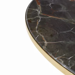 Riviera Round Black Marble Top Bistro Table
