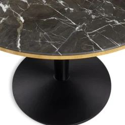 Riviera Round Black Marble Top Bistro Table