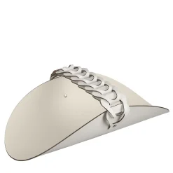 Riviera White and Panna Cotta Leather Vide Poche