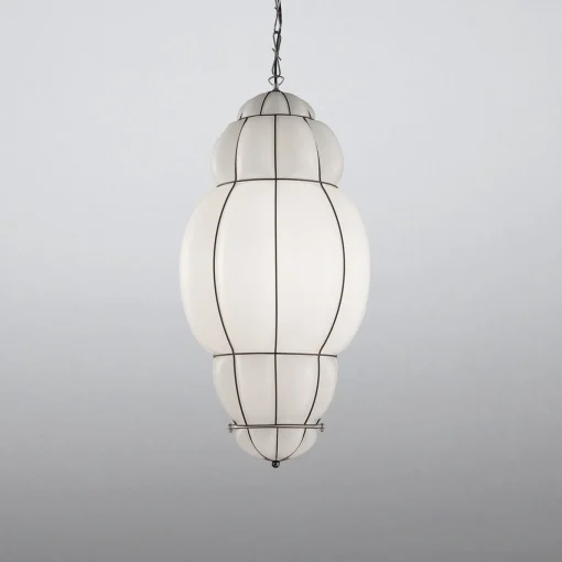Rivisto Modern Small White Glass Pendant Light