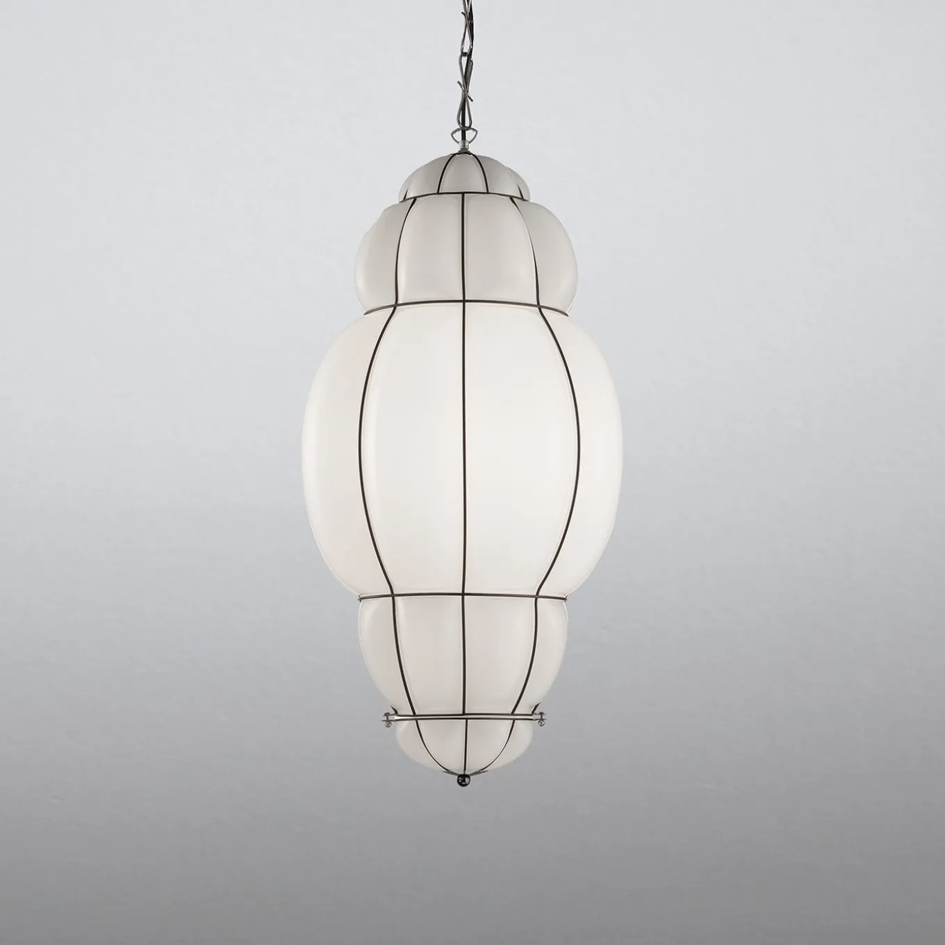 Rivisto Modern Small White Glass Pendant Light