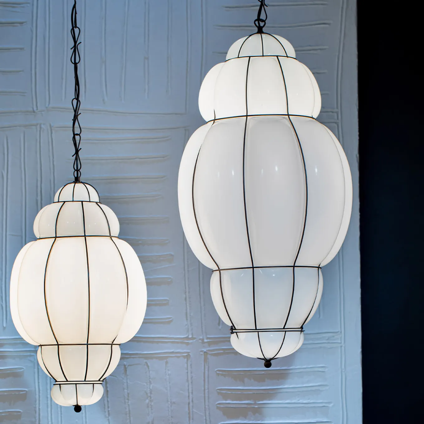Rivisto Modern Small White Glass Pendant Light