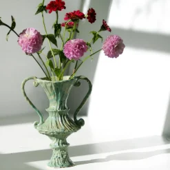 Rocco Anse Green Ceramic Sculptural Vase