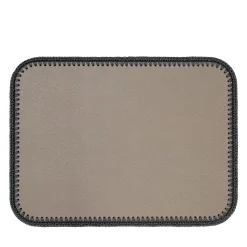 Rochelle Leather & Crochet Placemats Rectangular - Dark Gray