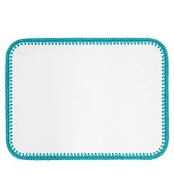 Rochelle Leather & Crochet Placemats Rectangular - Turquoise