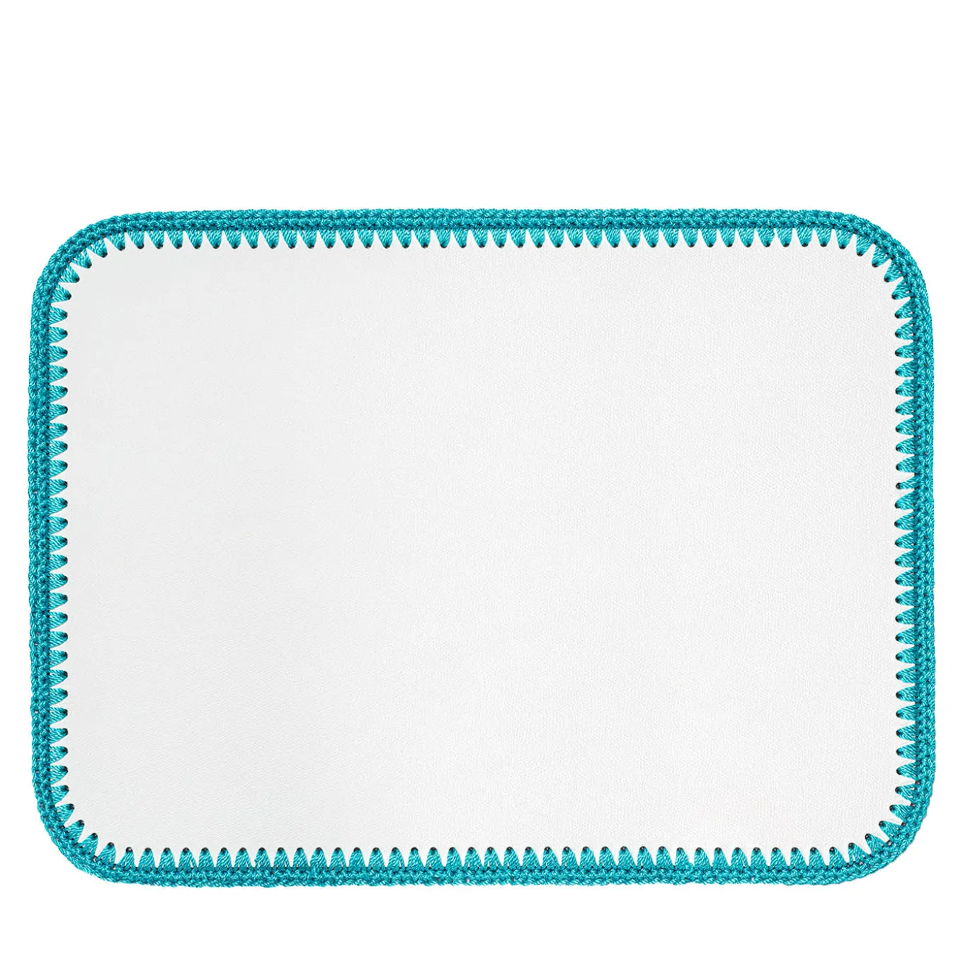 Rochelle Leather & Crochet Placemats Rectangular - Turquoise
