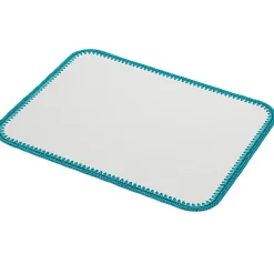 Rochelle Leather & Crochet Placemats Rectangular - Turquoise