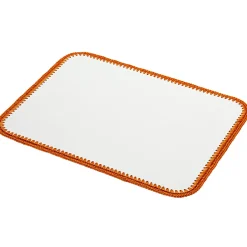 Rochelle Leather & Crochet Placemats Rectangular - Orange