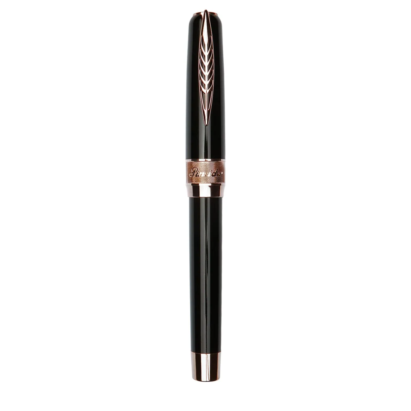 Rock Black Fountain Pen with Rose Gold Trims