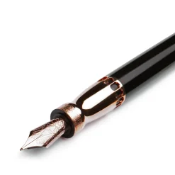 Rock Black Fountain Pen with Rose Gold Trims