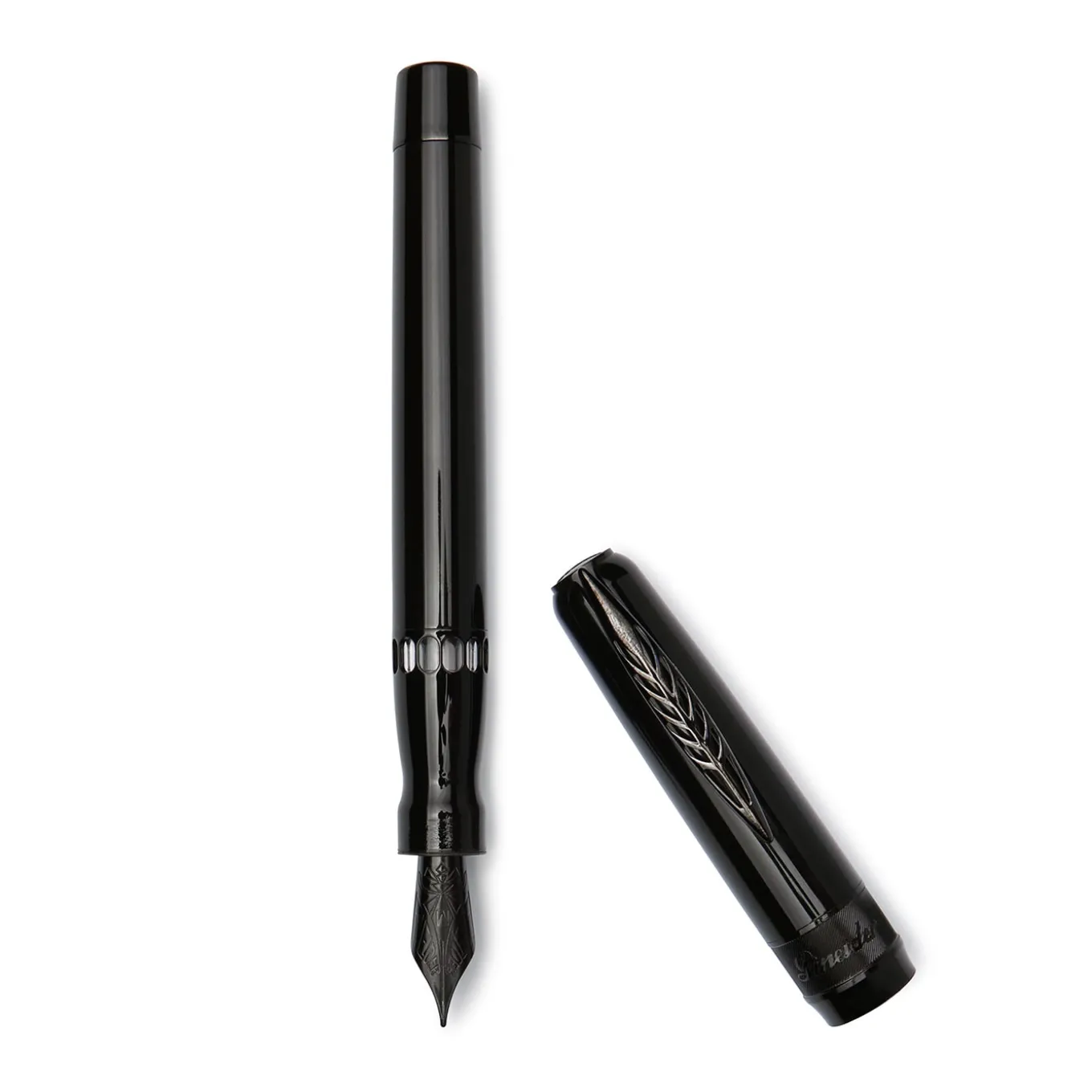 Rock Black Fountain Pen with Black Trims