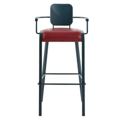 Rock Stool with Leather Seat by Marc Sadler