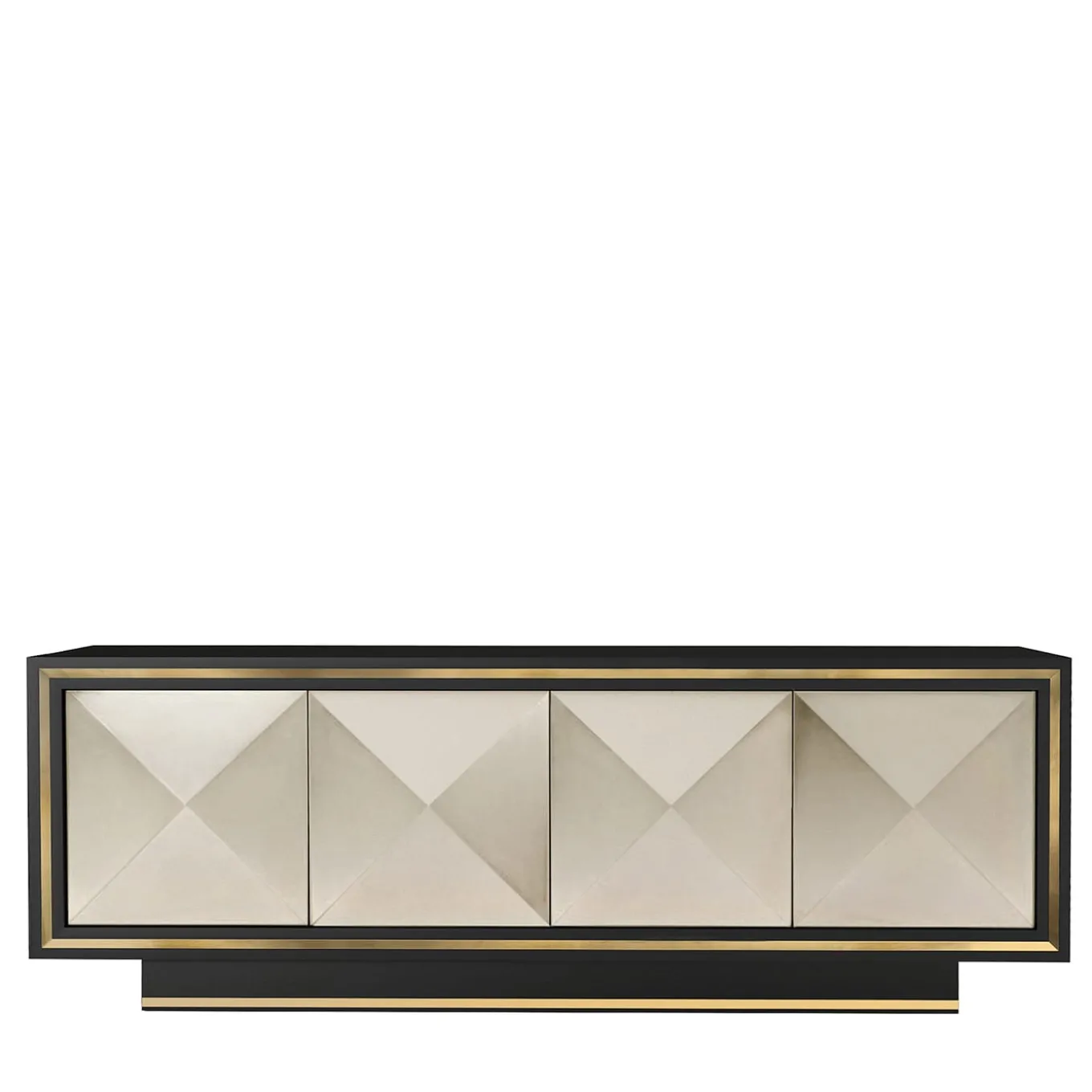 Roland Beige Wood And Brass 4-Door Sideboard