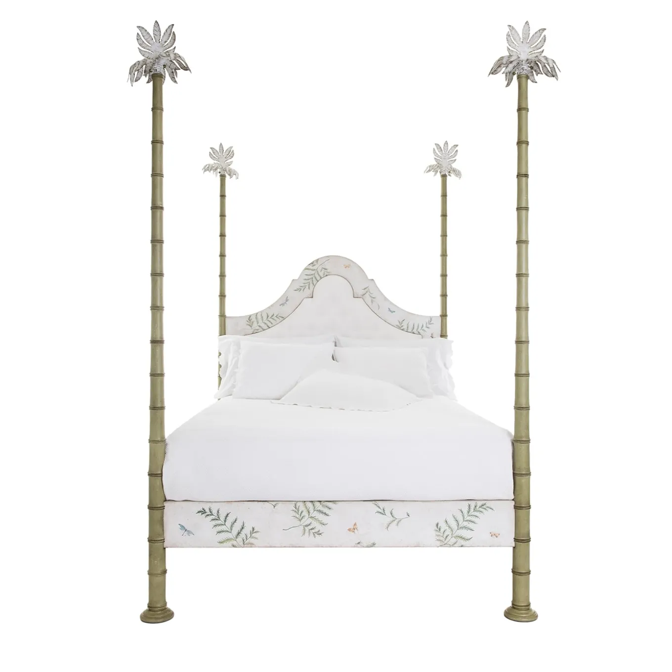 Roma Apple Green Bamboo with Ferns and Butterflies Bed