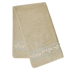 Roma Beige & White Light Blue Bath Towel