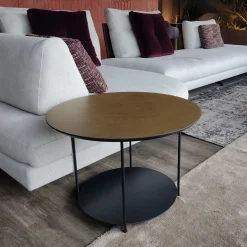 Roma Medium Round Coffee Table With Bronze Spatulated Resin Top