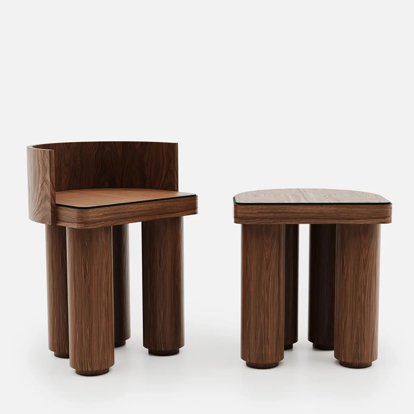 Roma Oak Wood Stool
