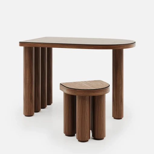 Roma Oak Wood Stool